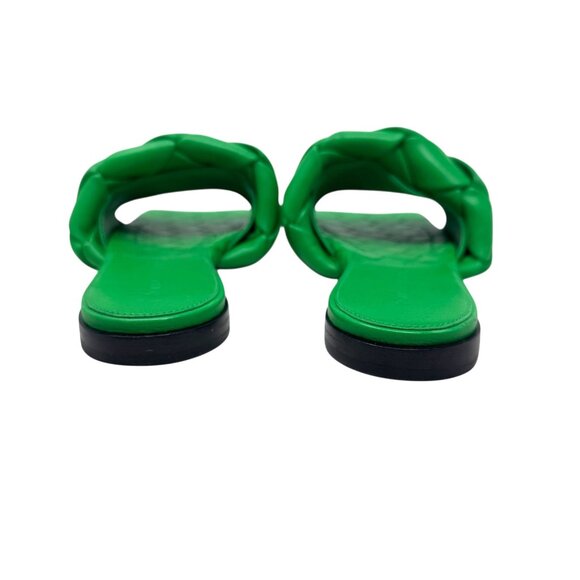 Bottega Veneta Nappa Maxi Intrecciato Lido Flat Sandals Green Size 37.5 7.5 - Picture 10 of 13